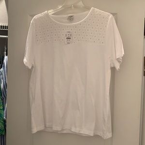NWT Jcrew White Eyelet Top | XL